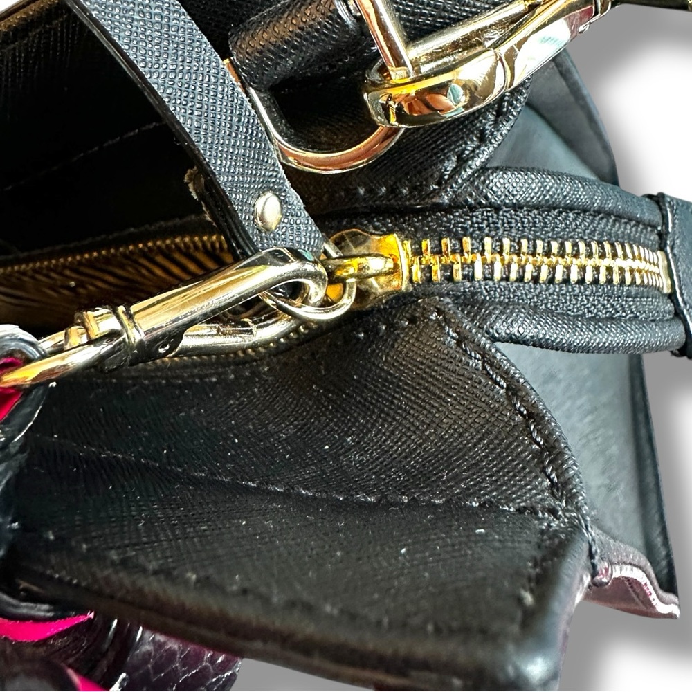 Kate Spade Black Cameron Street Candace handbag with striped strap & tassel - Picture 7 of 15